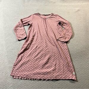 Petit Bateau Pink Long Sleeve Cherry Print Crewneck Swing Dress Size 8 EUC